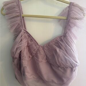 Chic Mauve Ruffled Bandeau